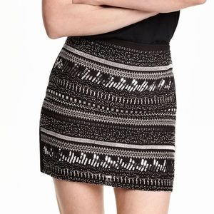 H&M Black Embellishment sequin beaded mini skirt micro